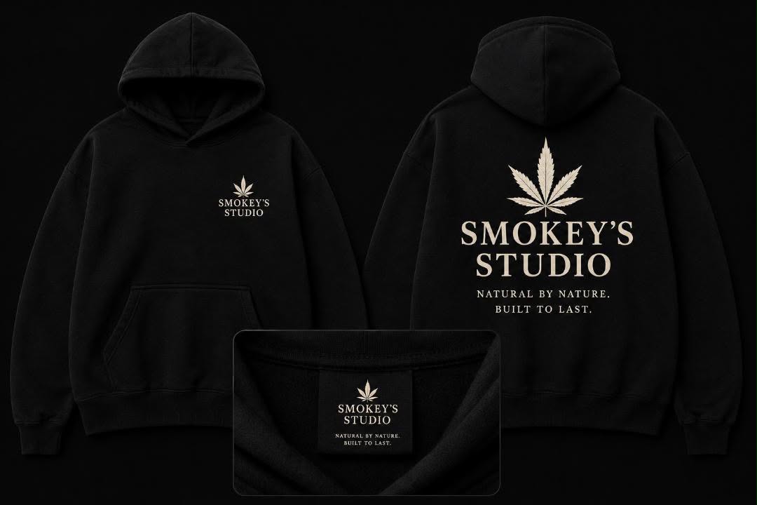 Smokey's Studio Hoodie, front and back
